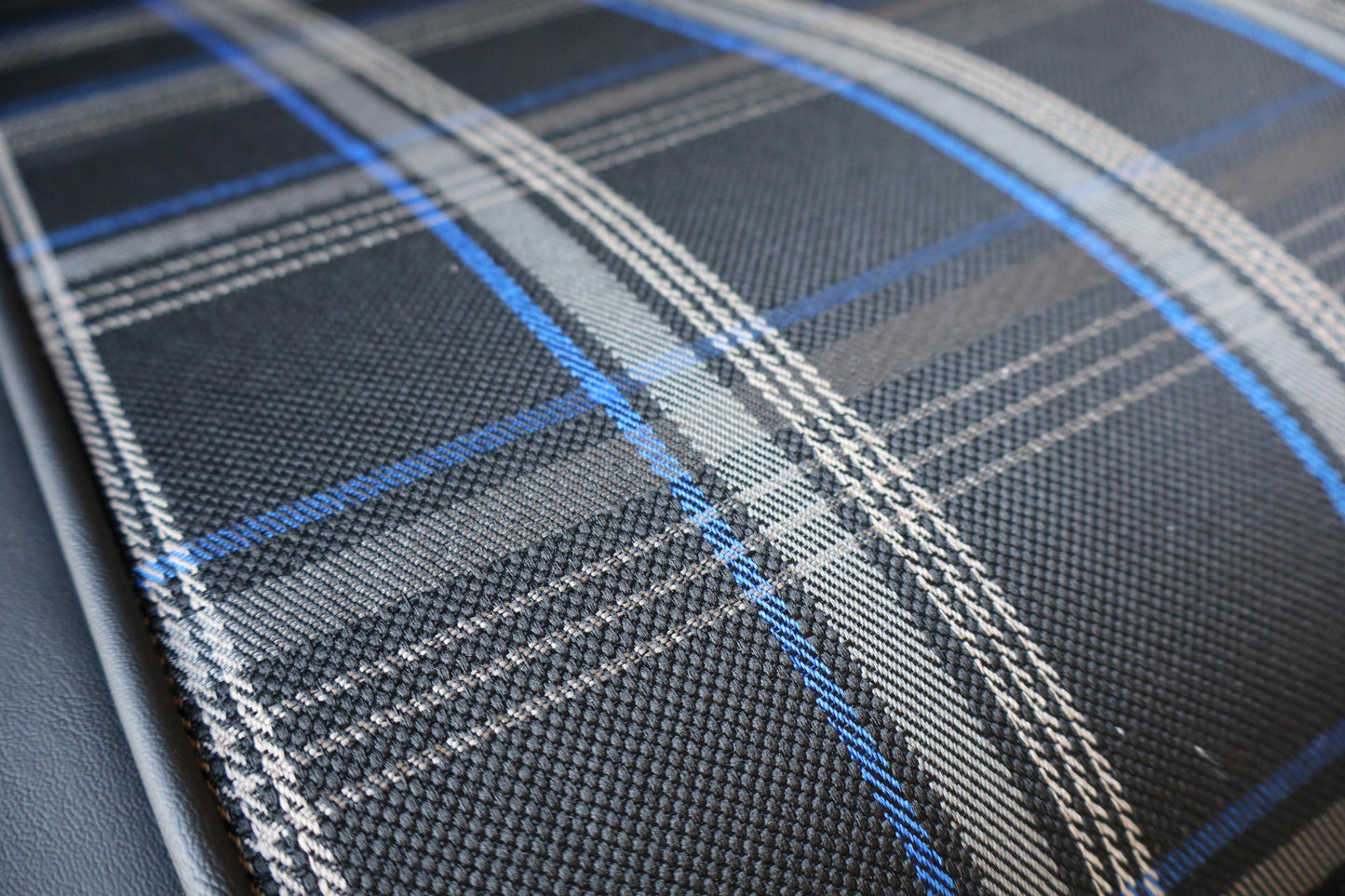 Black and Blue Plaid C10 Seat Cover