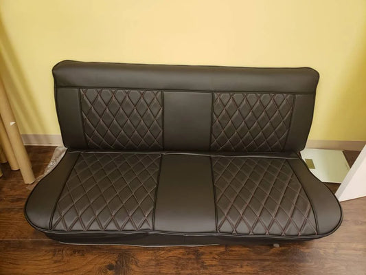 Red stitched bench seat cover