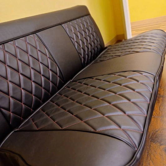 Red stitched bench seat cover